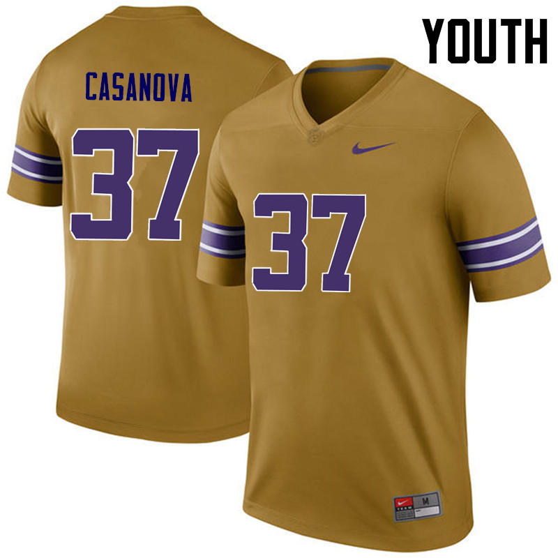 Youth LSU Tigers #37 Tommy Casanova College Football Jerseys Game-Legend - Click Image to Close